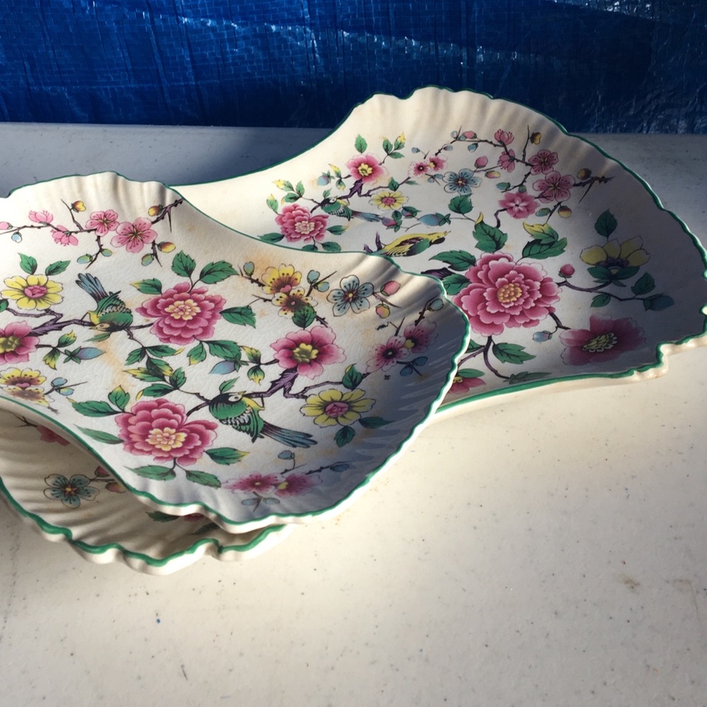 Old Foley James Kent Rose Trays (2)